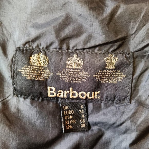 Barbour Black Quilted Jacket Size 8 - Picture 3 of 4